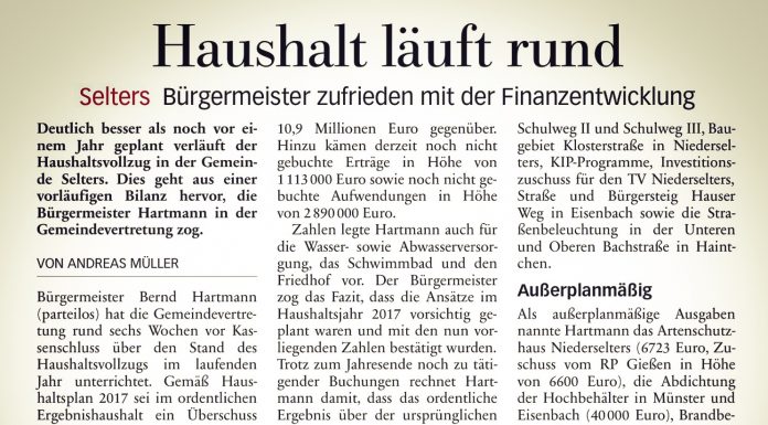 Haushalt läuft rund